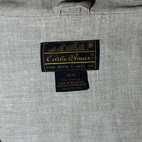 Women’s 100% Linen Vintage Eddie Bauer Cottage Parka Jacket Adjustable Sz Medium